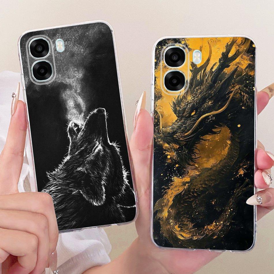 Für OPPO A6X 6A A6T Pro 4G 5G Coole Drachen-Tiger-Muster Handyhülle Für Oppo A6 A6x A6T Pro 4G Weiche Silikon-TPU-Hüllen