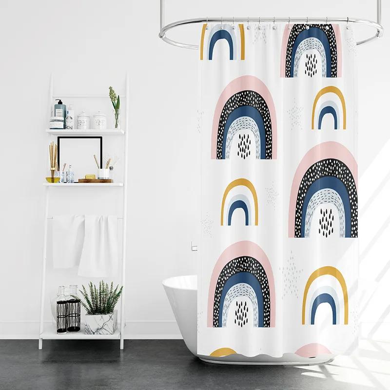 isn't wind simple home bathroom shower curtain small fresh partition  waterproof mildew-proof opaque