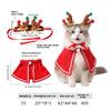 Christmas Pet Antlers Cape Set Cats and Dogs Holiday Dress Up Antlers Headband Cape Pet Dress Up