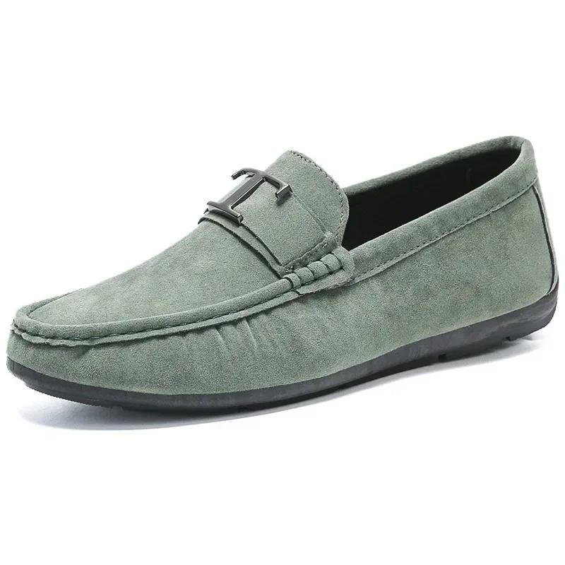 Neue Herren Freizeitschuhe Herren Loafer Fashion Sneakers PU Leder Faux Wildleder Atmungsaktive Slip-on Fahrschuhe Klassische Frühling Herbst