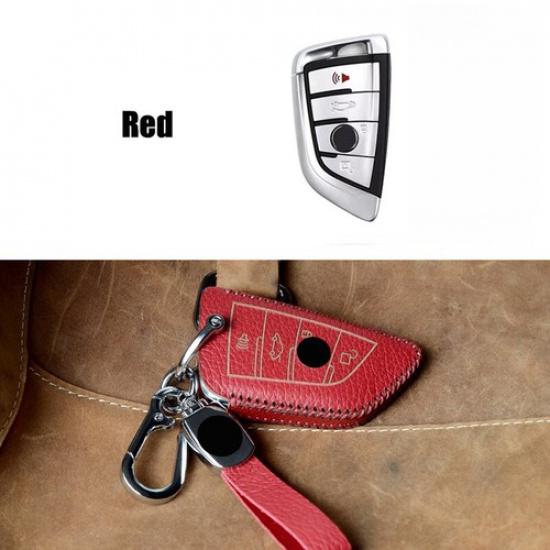 Genuine Leather Car Key Case Cover For BMW 2 3 4 5 6 7 M5 X1 X2 X3 X4 X5 X6 X7