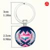 Angel Wings Heart Marine Pattern Glass Alloy Keychain Gift For Teenagers And Party Events