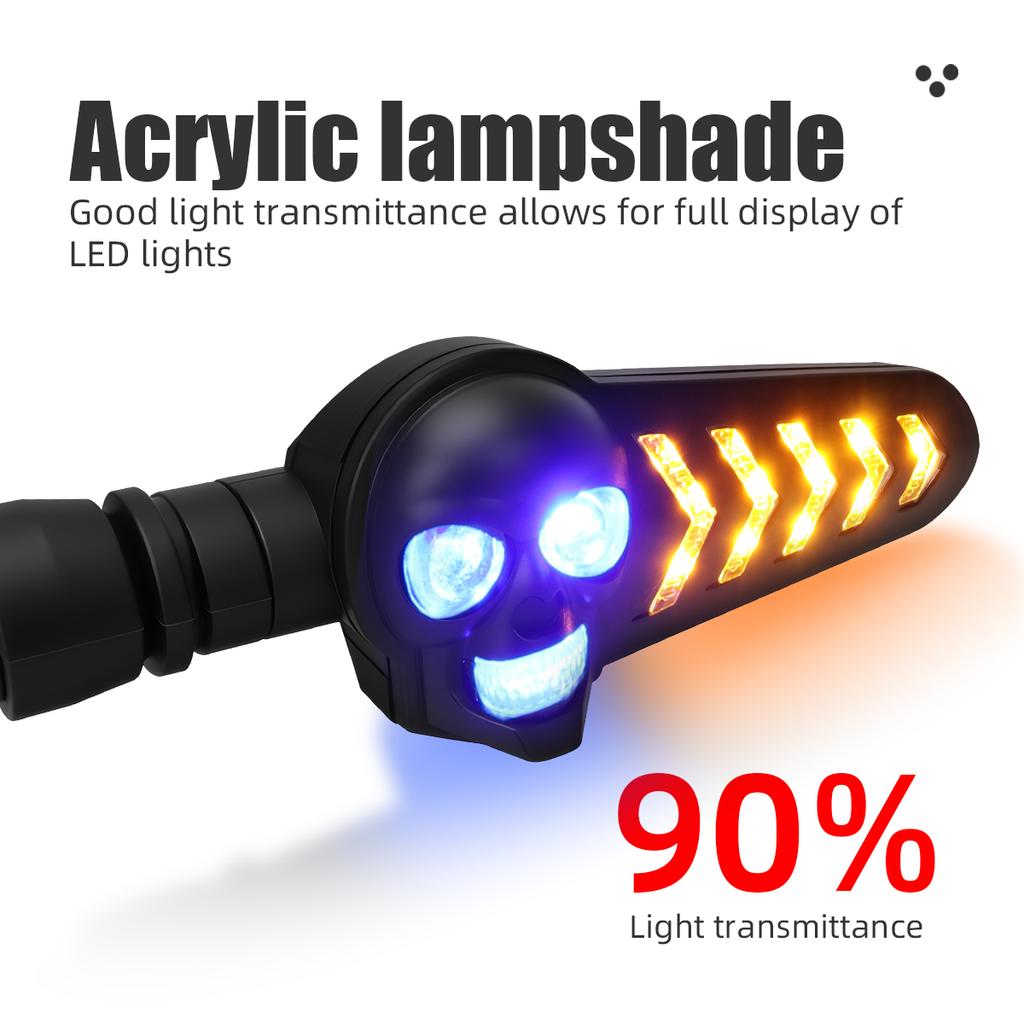 2PCS Motorcycle LED Turn Signal Light 12-24V Flashing Indicator Lamp Dual Color DRL Tail Brake Lamp Decorative For YAMAHA Honda