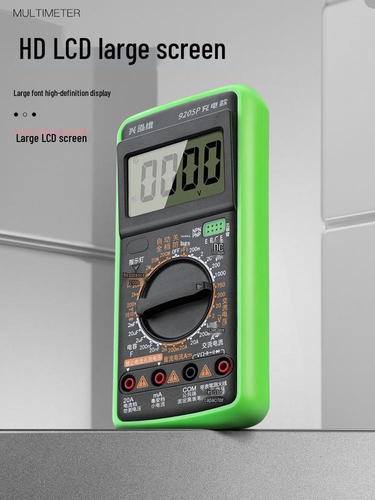High-Precision DT9205 Digital Multimeter with Anti-Burn Protection for Electricians