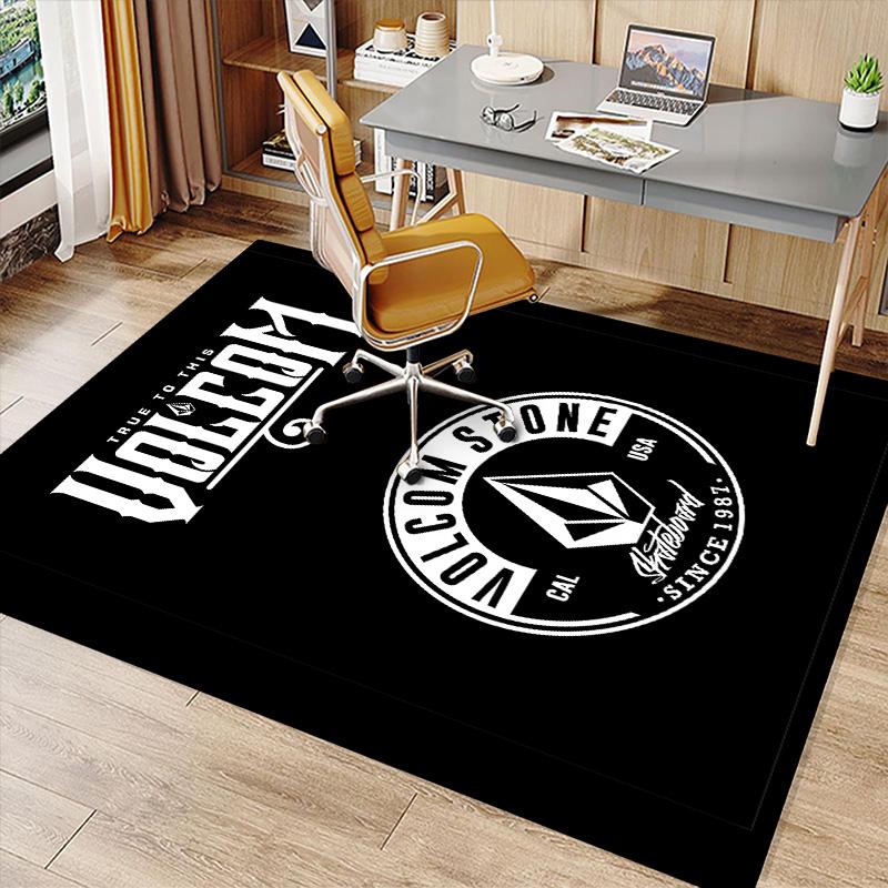 V-VOLCOM LOGO3 Printed Absorbent Washable Carpet, Non-Slip Bathroom Mats, Kitchen Rugs, Yoga Mat,Living Room Entrance, Camping Picnic Rugs