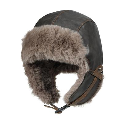 CROOGO Pilot Cap with Warm Winter Aviation Cold Weather Badlands Outdoor Heavy Snow Gray PL2508 Earflaps, Cap, Protection, Cap, Skiing, Hiking,