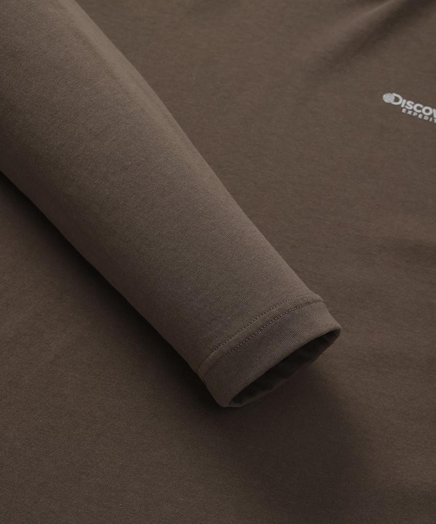 DISCOVERY EXPEDITION Men'S Hooded Long-Sleeve T-Shirt (Brown)