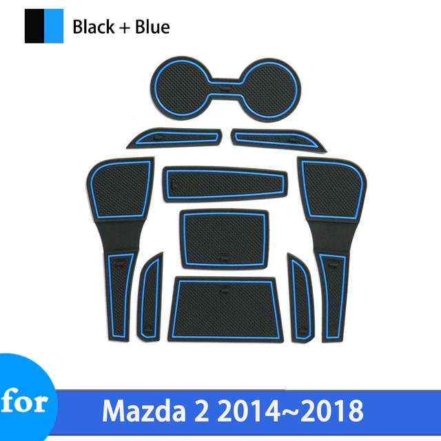 Rutschfeste Autoschlitzmatte für Mazda 2 Mazda2 DJ DL Demio 2014 2015 2016 2017 2018 Anti-Rutsch-Gummimatten Türnut Autozubehör