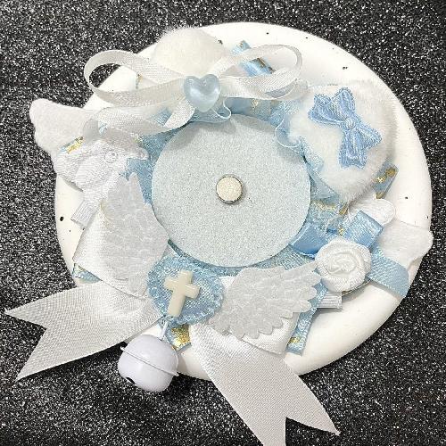 5.8cm Creative Design Kawaii Badge Pin Displaying Holder Sweet Lace Star Protector with Lanyard Fashoin Badge Clip Cover Case