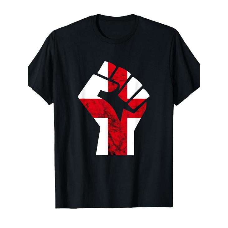 T-Shirt Celebrating English Pride with The St George S Cross And Handfist Power Design S чёрный