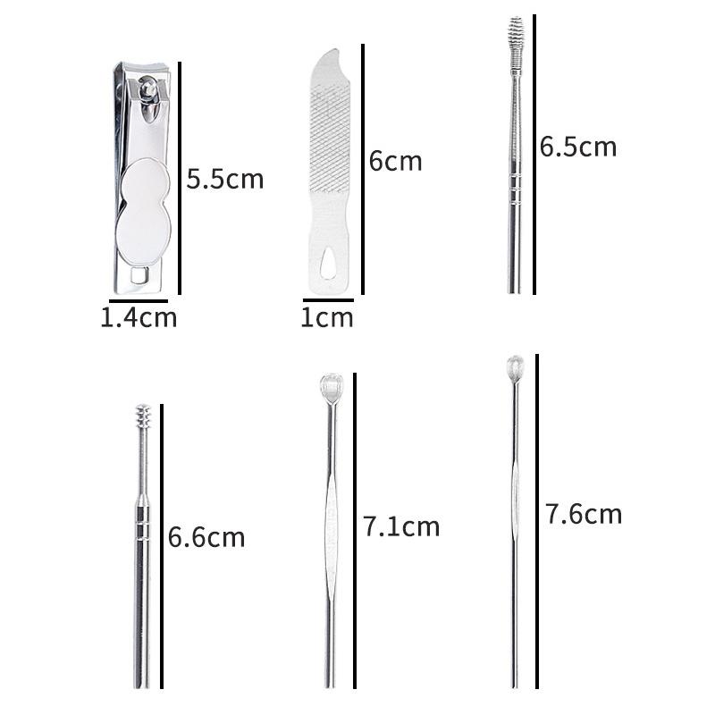 6 Pcs Stainless Steel Nail Cutter Pedicure Scissors Set With Capsule Shaped Storage Box Portable Manicure And Pedicure Tool