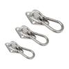 Marine Mounting Hook Plate Set with Stainless Steel Pad Eye Base and Snap Hook, 2 Pack for Hanging Installations