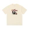 2024 Trendy Hong Kong Chic Cartoon Print Khaki Short-Sleeve Women's Loose T-Shirt