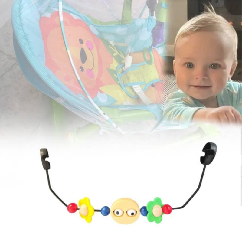 Cozy Wooden Baby Rocking Chair Toy Stand With Colorful Plush Toys For Infant Enjoyment