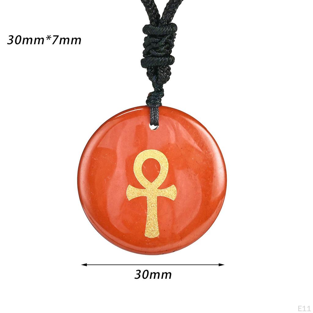 30mm Diameter Round Necklace Pendant Ancient Egyptian Ankh Cross Fashion Jewelry Talisman