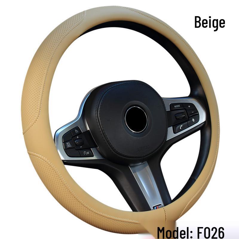 

Non-Slip Car Steering Wheel Cover - Leather Protection & Universal Fit for All Seasons 38cm