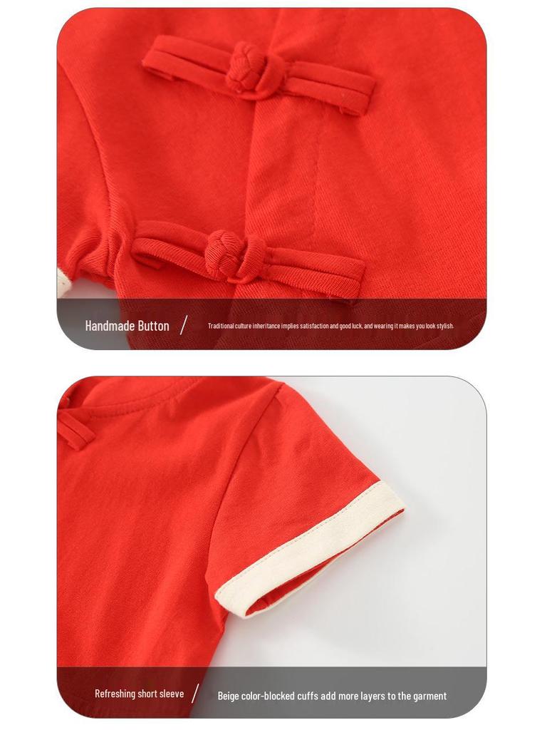 Ensemble Hanfu Robe à Manches Longues et Pantalon Harem pour Filles et Garçons - 1er Anniversaire et Cérémonie de la Prise d'Objets Costume Tang, Offre Spéciale