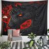 "Fiery Black Horse with Glowing Red Eyes" Pattern Wall Hanging Tapestry Decorative Tapestry Home Decor for Bedroom and Living Room