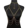 Multi-layer Women Body Chain Metal Bra Body Jewelry Trendy Bikini Waist Chain  Costume Accessories