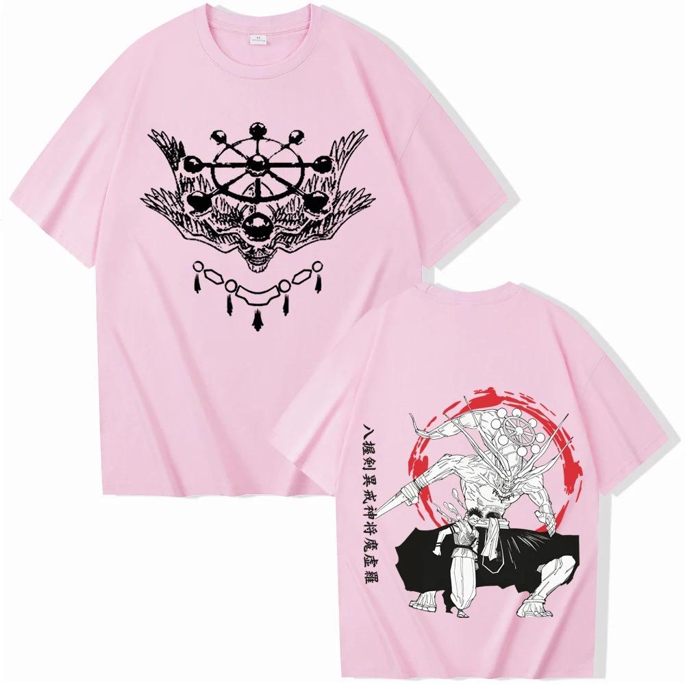 

2026 Sukuna and Mahoraga Jujutsu-Kaisen Anime T-shirt Man Woman Harajuku Short Sleeve O-neck Casual Shirt Hip Hop Streetwear Oversized Tshirt M синій