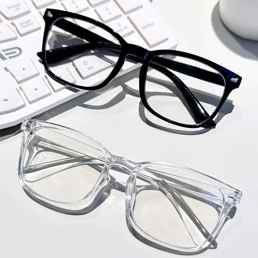 Rivet Anti Blue Light Glasses Frame For Men Women Retro Transparent Optical Spectacle Eyeglass Computer Blue Blocking Eyewear