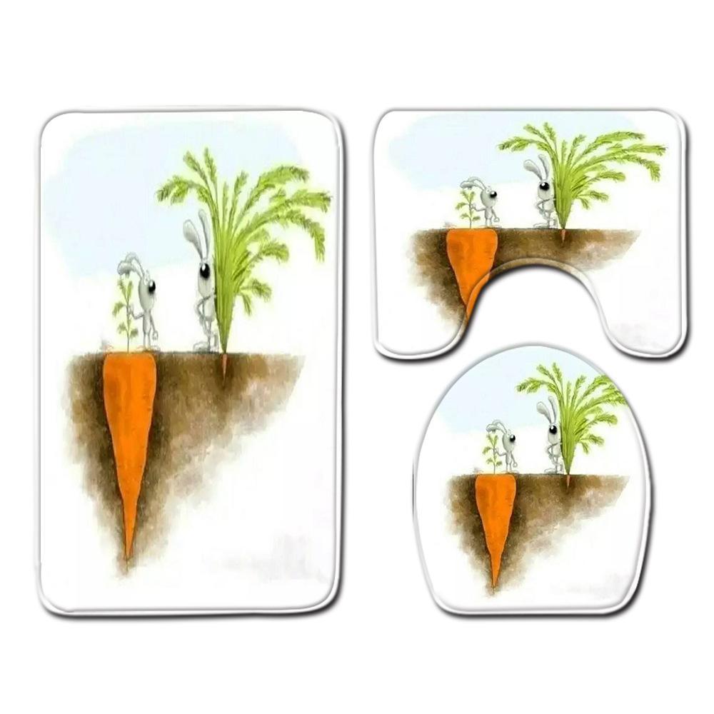 Philosophical Meaning Bathroom Floor Mat Three-Piece Bathroom Carpet Toilet Mat Set Door Mat Bathroom Non-Slip Mat