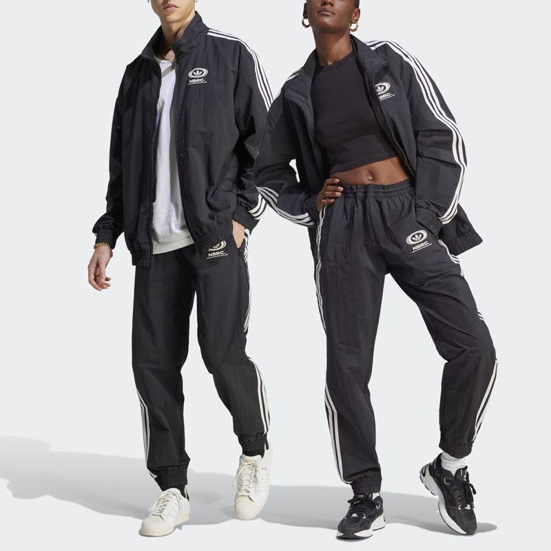 Adidas Originals X Nsrc Collaboration Series Logo Print Elastic Waist Knitted Sports Pants Unisex Pants Black IL4982