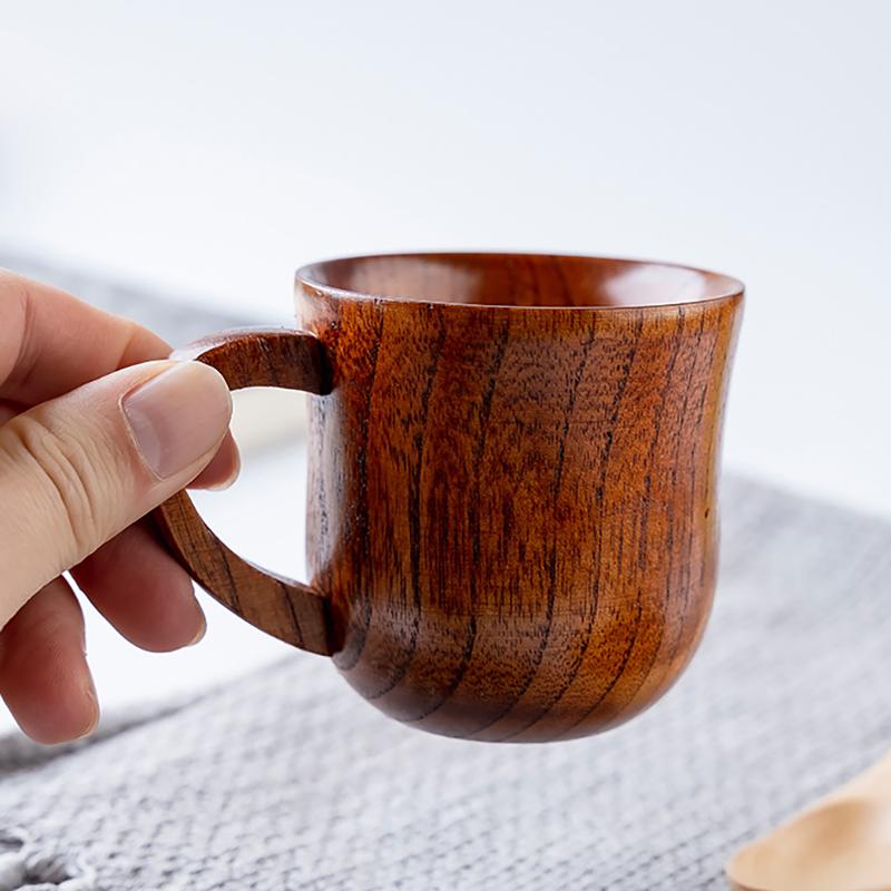 Copos de Madeira Barrigudos Feitos à Mão Copos de Madeira de Abeto Natural Cerveja Chá Café Leite Água Copo Utensílios de Bebida para Cozinha Bar