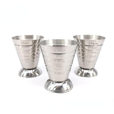 Bar Mixgetränkezubehör Messbecher Bar Cocktail Shaker Jigger Cocktailwerkzeuge Edelstahl 75ML Küchenhelfer