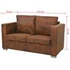 VidaXL Canapé à 2 Places Sofa de Salon Canapé de Salle de Séjour Meuble de Salon Maison Intérieur 137x73x82 cm Cuir Daim 244702