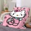 1pc Sweet Adventure Hello Kitty's Themed Cartoon Blanket, Seasonal Home Decor Gift for Family and Friend, Soft Throw Blanket Perfect for Couch or Bed,