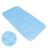 Bathtub Shower Mat PVC Prevent Slip Drain Holes Bendable Bathroom Floor Mat Home Hotel Use Transparent Blue38 X 70cm