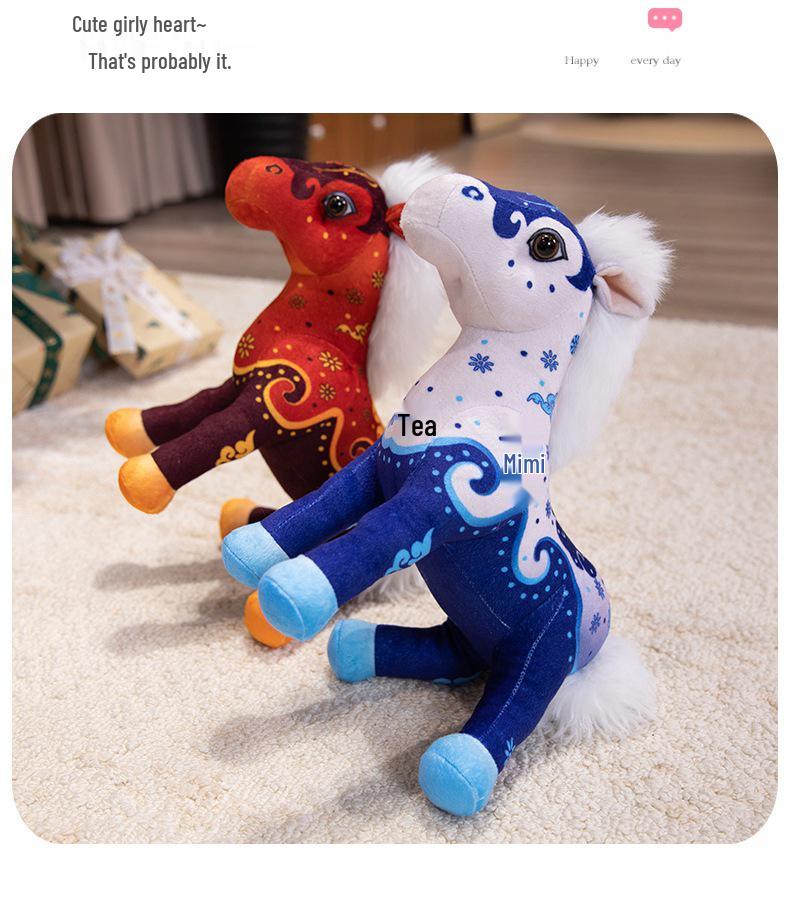 Horse Mascot Plush Toy in Tang Suit - Zodiac Year Gift