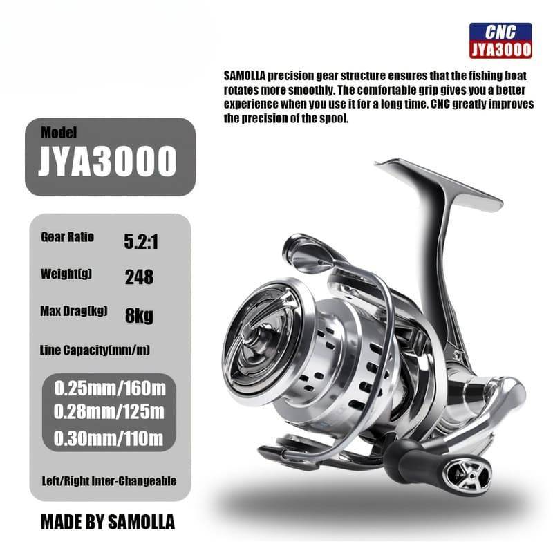 New Electroplated One-Way Seamless Spinning Reel CNC Spool Full Metal Swinging Lightweight Long Distance Fishing Reel with 6+1 Roller Bearings