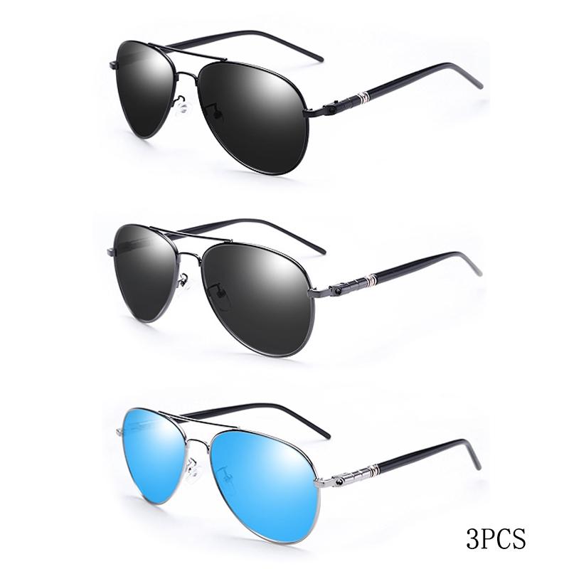 Sonnenbrille für Damen und Herren - Farbige reflektierende Gläser - Sonnenbrille zum Autofahren Schwarz Unisex Pilotengläser UV400