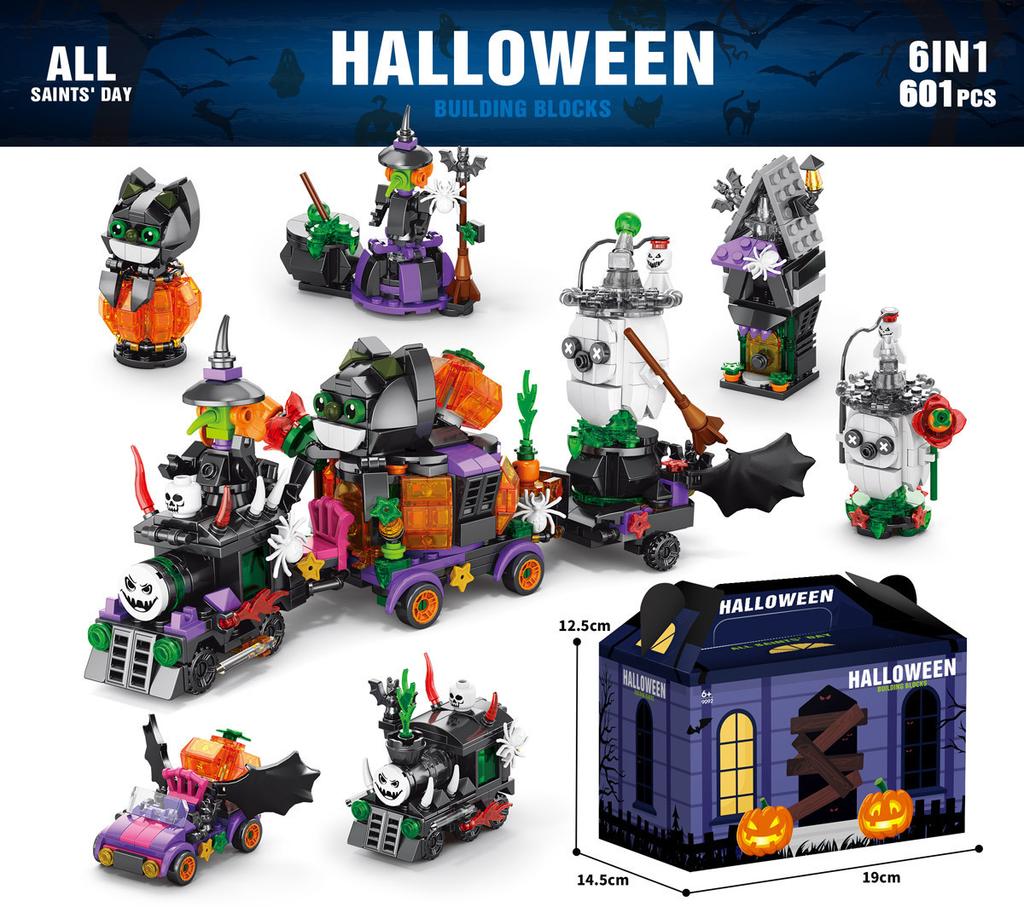 Halloween Bausteine Kindersteine Spukhaus Spielzeug Kürbisfest Geschenk Ornamente Halloween Dekoration 2025