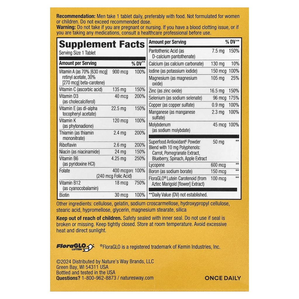 Nature'S Way, Alive!, Men's Energy Complete Multivitamin, 50 Tablets