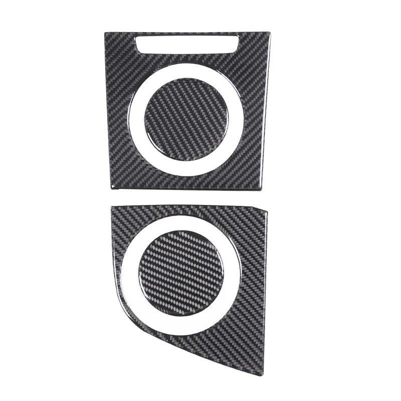 Soft Carbon Fiber Car Central Cup Holder Cover Decorate Sticker Interior Car Accessories For Porsche Taycan 2019-2025 (LHD RHD)