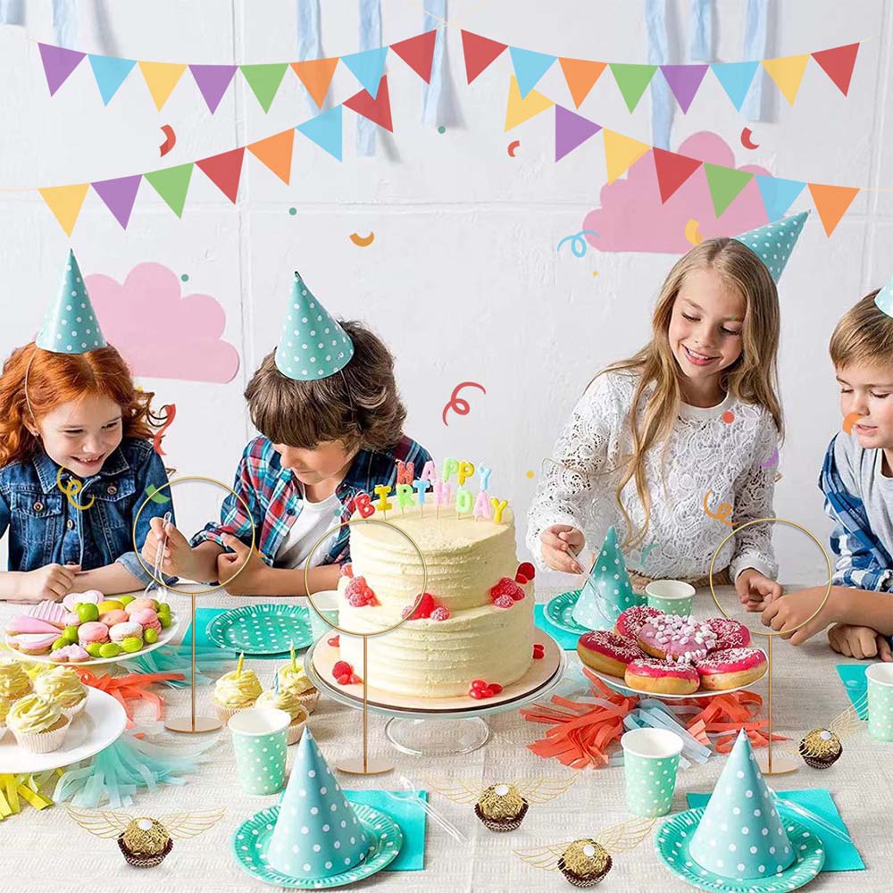 103 Pcs Wizard Party Chocolate Decoration, with 3 PCS Gold Goal Posts, 50Pcs Golden Snitch Wings Chocolate Wafer Cupcake Toppers with 50Pcs Glue Point