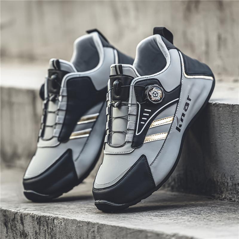 Spring And Summer New Ultra Light Soft Soled Men'S Shoes, Flat Bottomed Sports And Casual Running, Rotating Buckle Leather Shoes