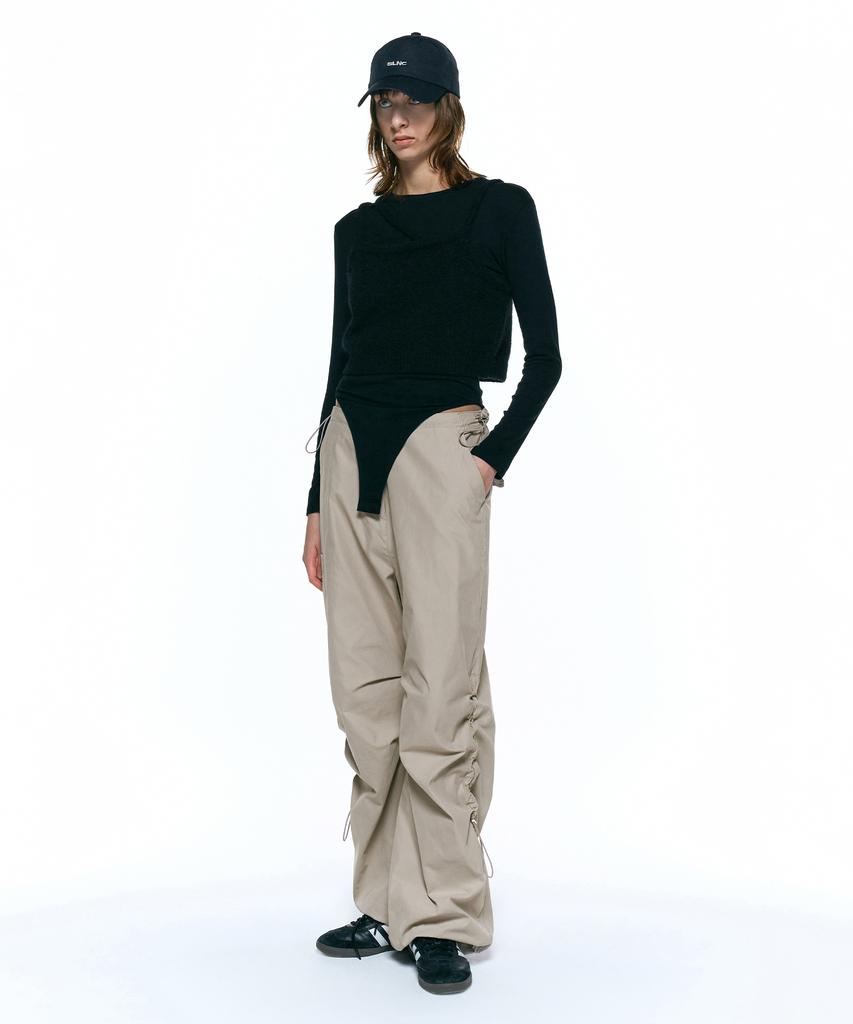 INSILENCE WOMEN Parachute Cargo Pants Beige