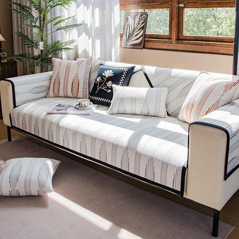 Chenier Sofa Cushion Is Universal In All Seasons, Simple And Modern Non-Slip Seat Cushion  New Leather Sofa Cover Cover Cloth
