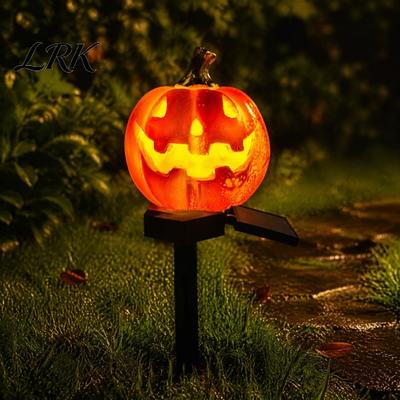 Piquets d'éclairage solaires économes en énergie pour paysage, lanterne citrouille d'Halloween, lanternes festives LED d'extérieur étanches pour lampe de patio avec piquet, pour chemin