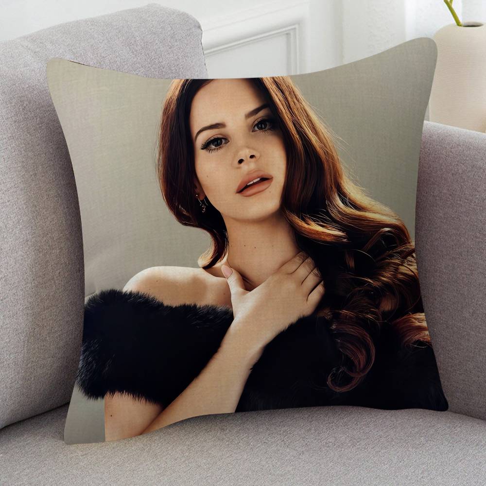 Singer Lana Del Rey Cute Cartoon Twodimensional Pillowcase Bedroom Sofa Cushion Cover Nap Pillow Cover