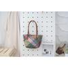 Summer fresh mixed color handwoven bag plastic woven shoulder bag seaside vacation large capacity bag beach bag