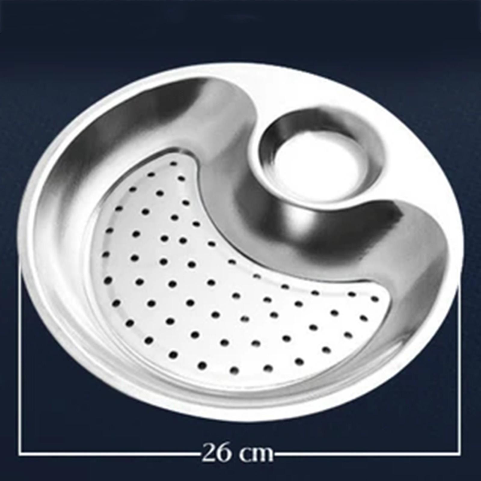 

Round Draining Dumpling Plate Stainless Steel Dumpling with Immersion Plates срібний