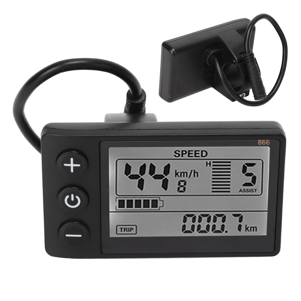 Electric Bicycle LCD Display Meter 24 36 48 52 60V Bike Control Panel with Waterproof Plug