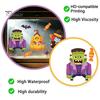 DIY Halloween Window Decorations Static Clings, Cartoon Ghost Pumpkin Witch Monsters Decals, Waterproof Festive Holiday Home Decor Removable