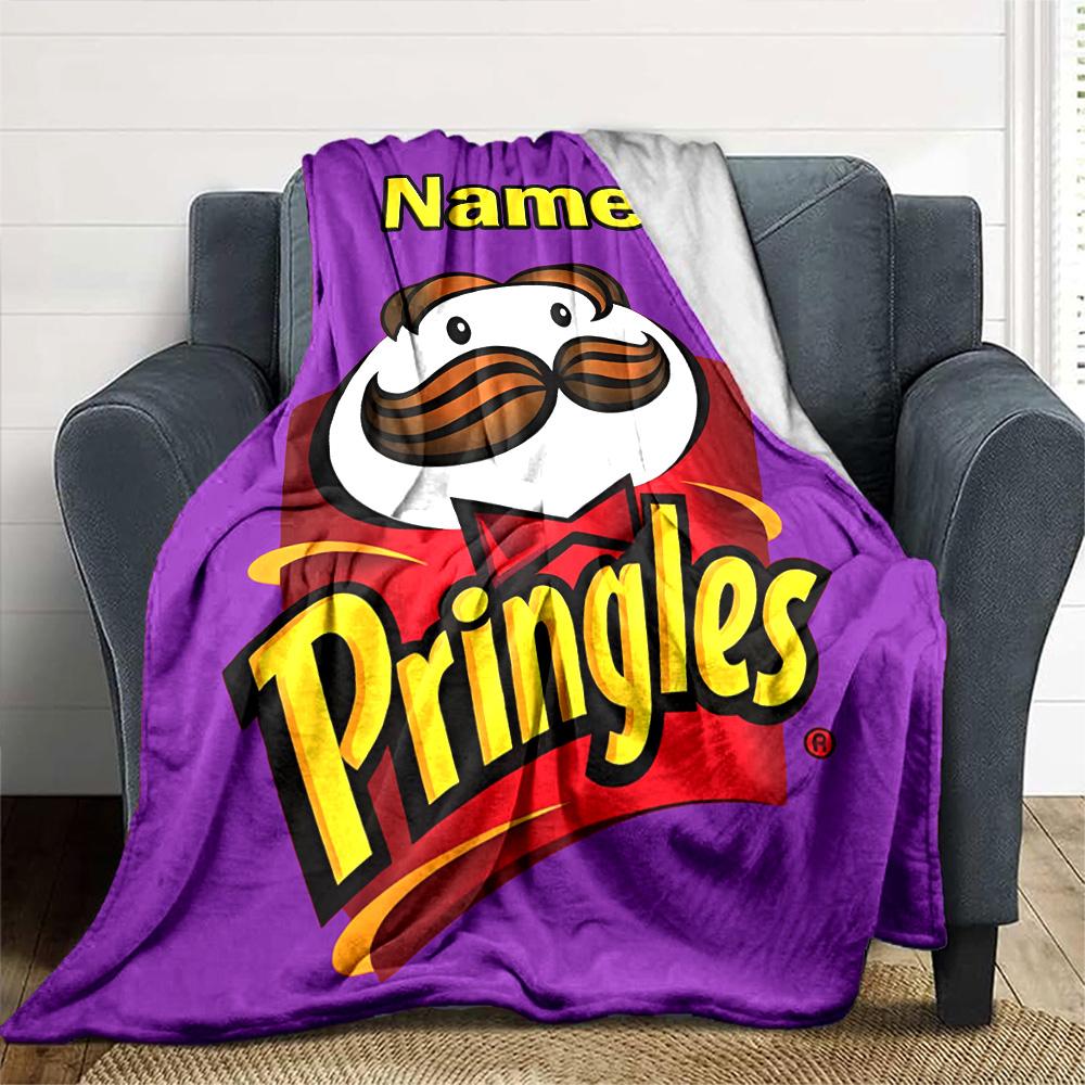 Customiz Name Personality Pringles Blanket Soft &Warm Sofa Office Bed Travel Lunch Break Blanket, Gift Suitable All Seasons