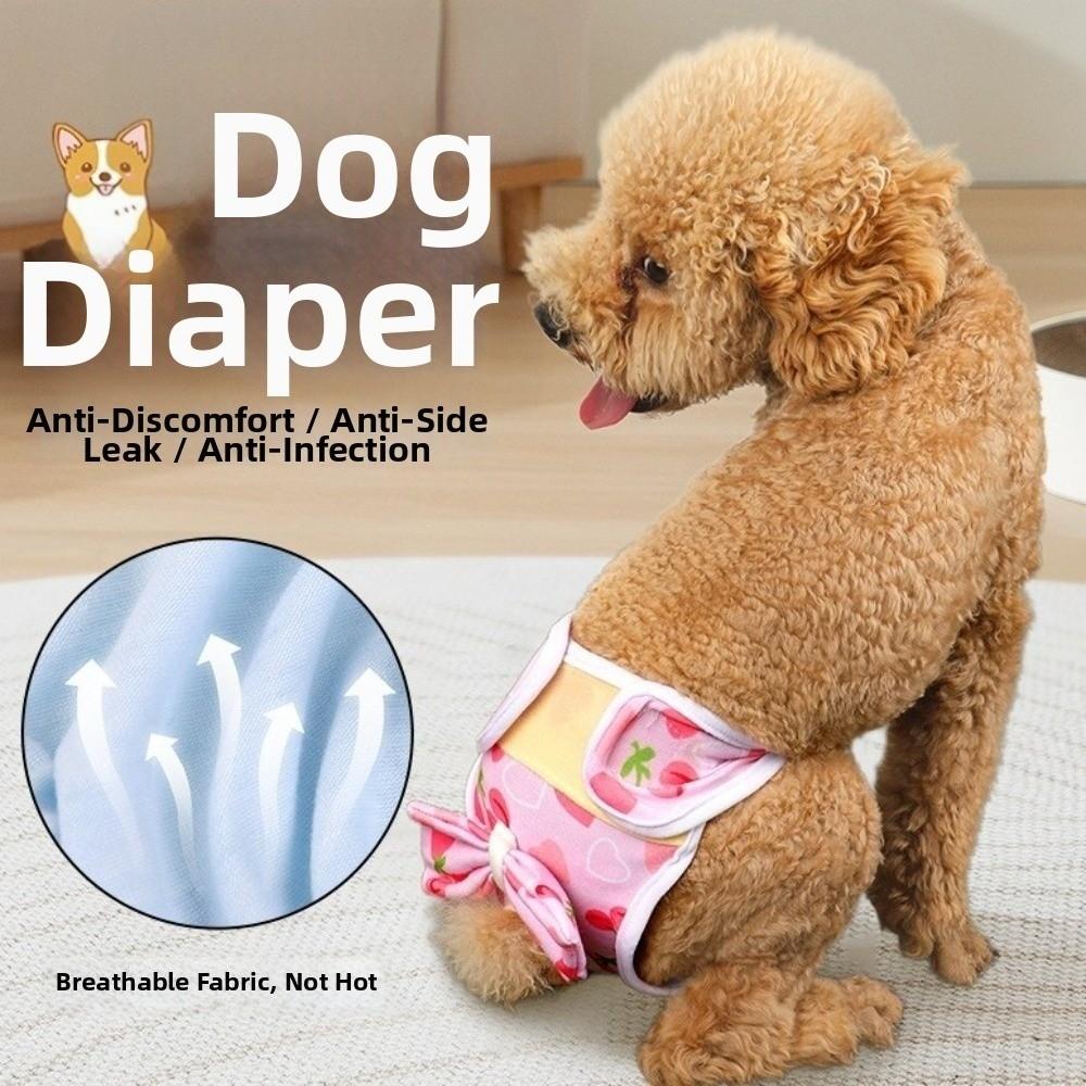 Cartoon Print Pet Physiological Pants Adjustable Dog Sanitary Pants  for Dogs Puppy